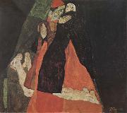 Egon Schiele Cardinal and Nun oil on canvas